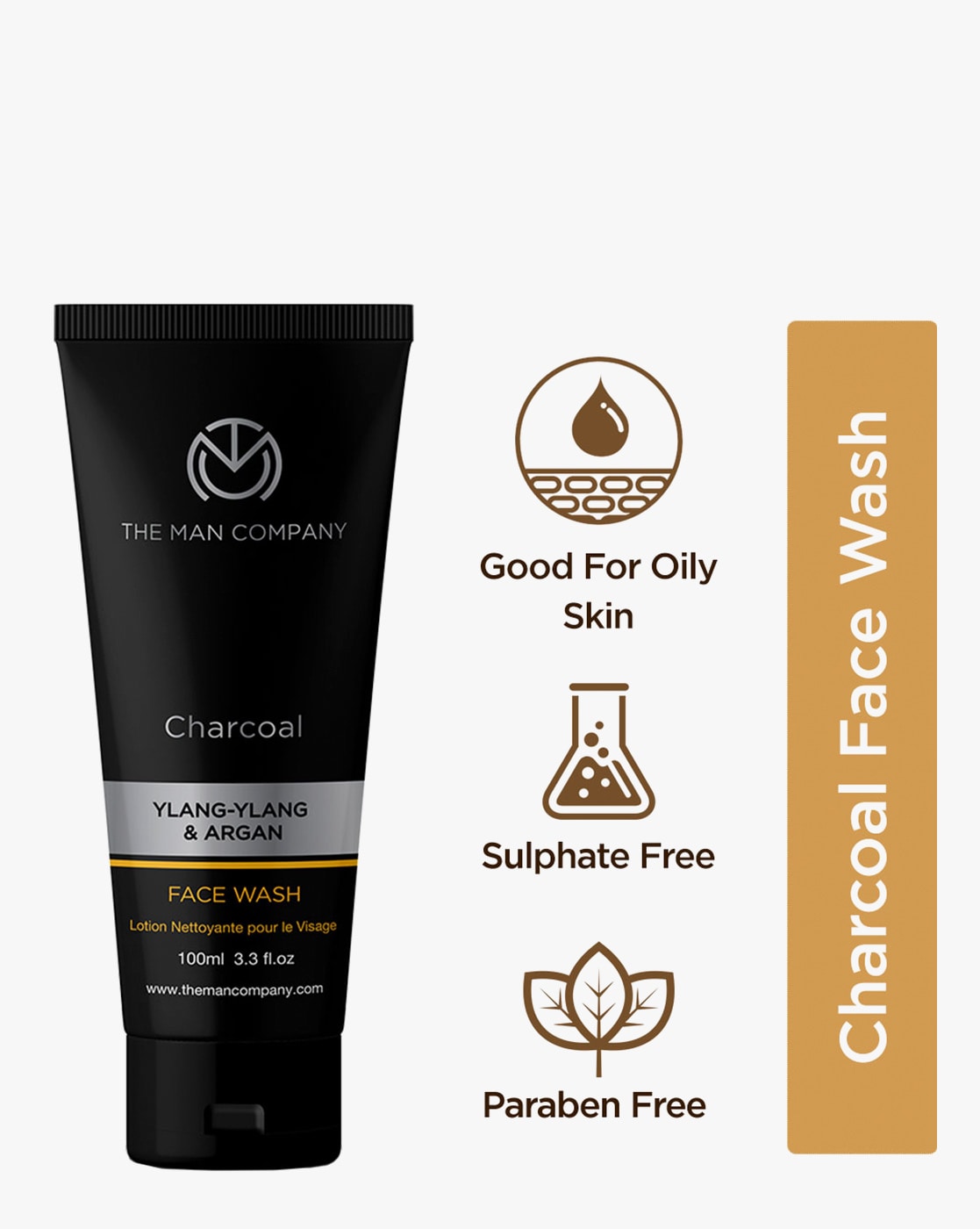 TMC Facewash- Ylang-Ylang & Argan - Charcoal