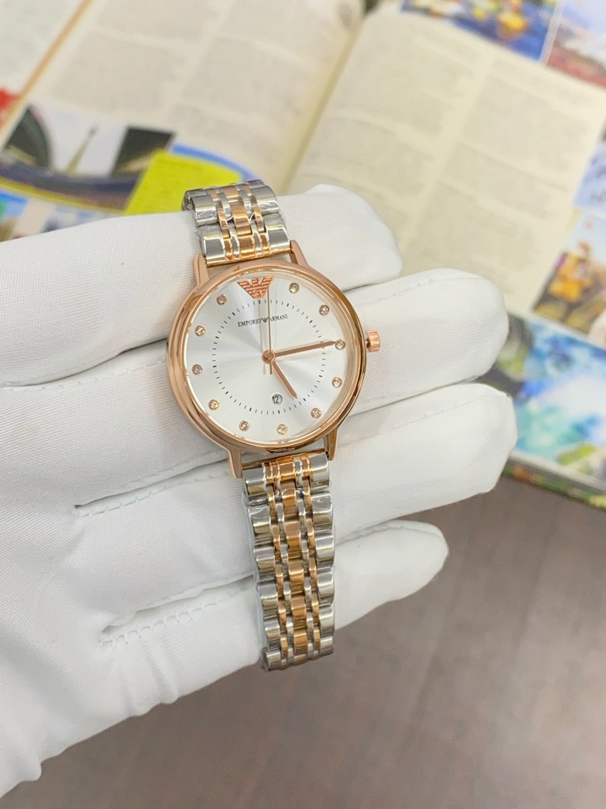 Mra Silver Copper Chain White Dial Ladies Watch 901804