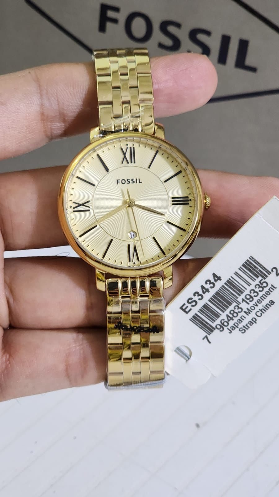 SOF Gold Chain Gold Dial with date Ladies Watch 401823