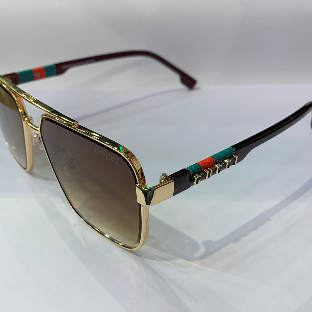 CUG Golden Frame Brown Shade Sunglass GG1235 60 14 142