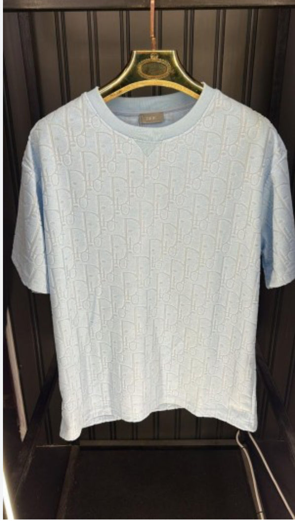 OID Blue Colour With LAB Print Premium Quality Heavy Cotton Fabric Tshirt 58000