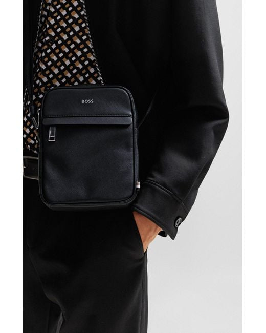 SOB Black Colour Genuine Leather Men’s Side Bag 987209