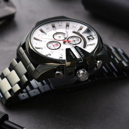 EID Black Chain White Dial Jap Machinery Heavy Men's Watch 987909