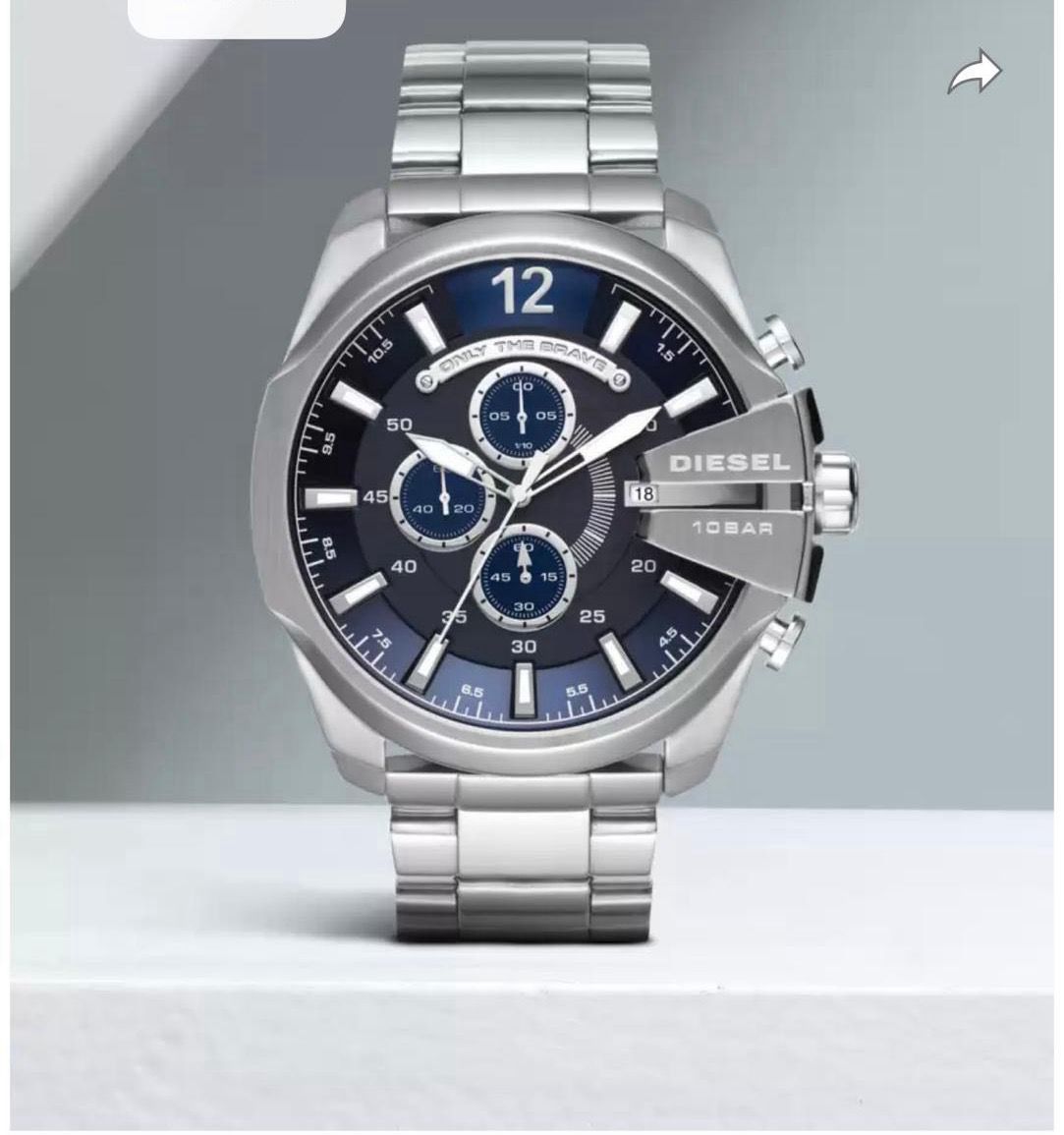 Eid Silver Chain Blue Dial Heavy Men Watch 901625