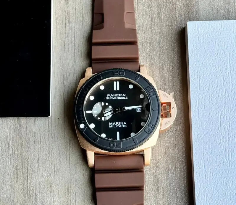 NAP Brown Strap Black Dial Copper Black Ring 987689