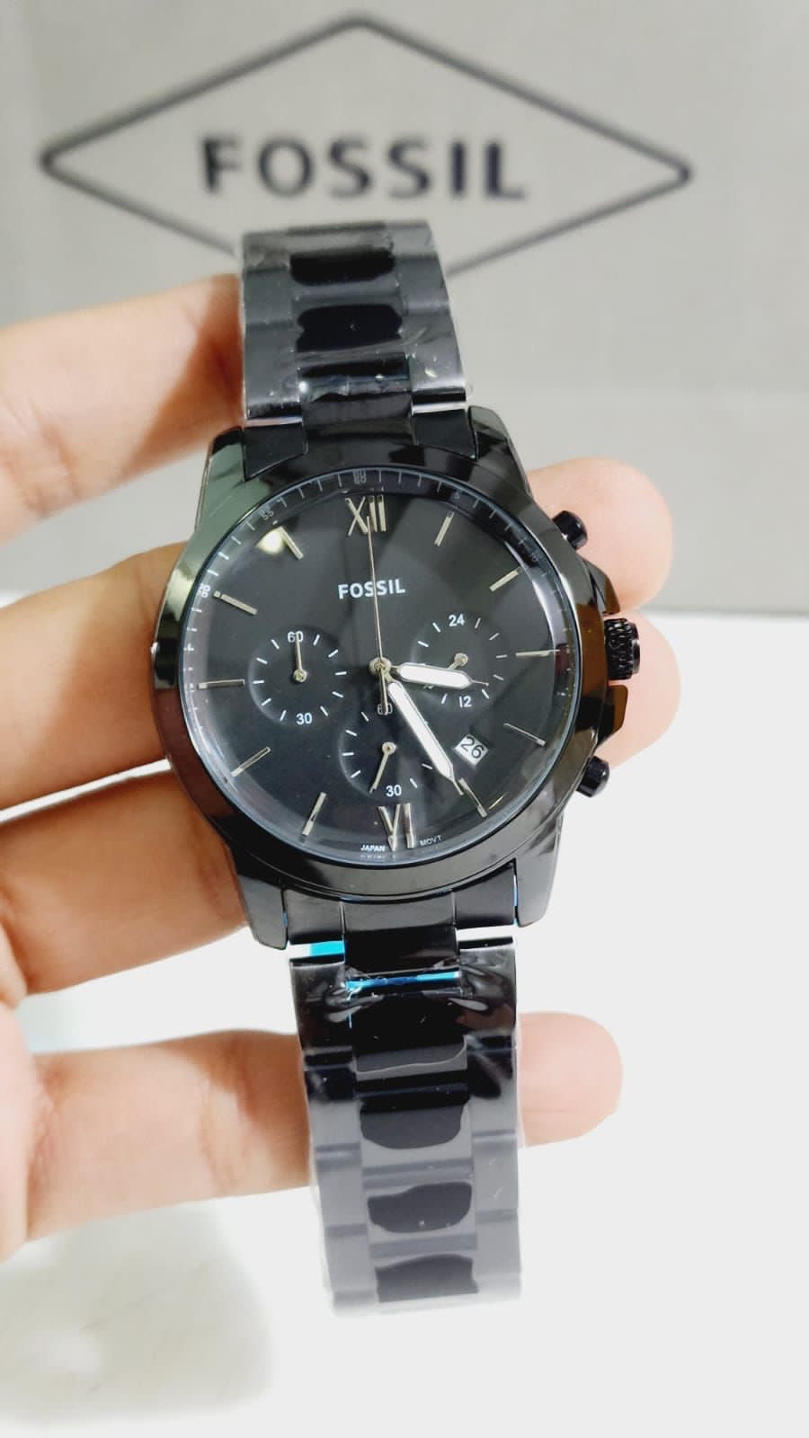 Sof Black Chain Black Dial chronograph Man Watch