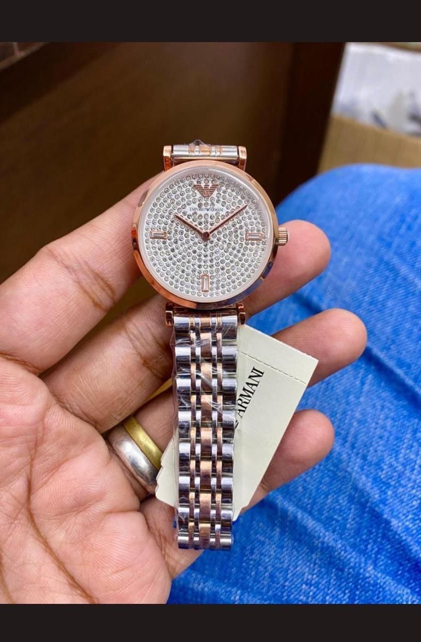 MRA Silver Copper Chain White Dial Ladies Watch 987456