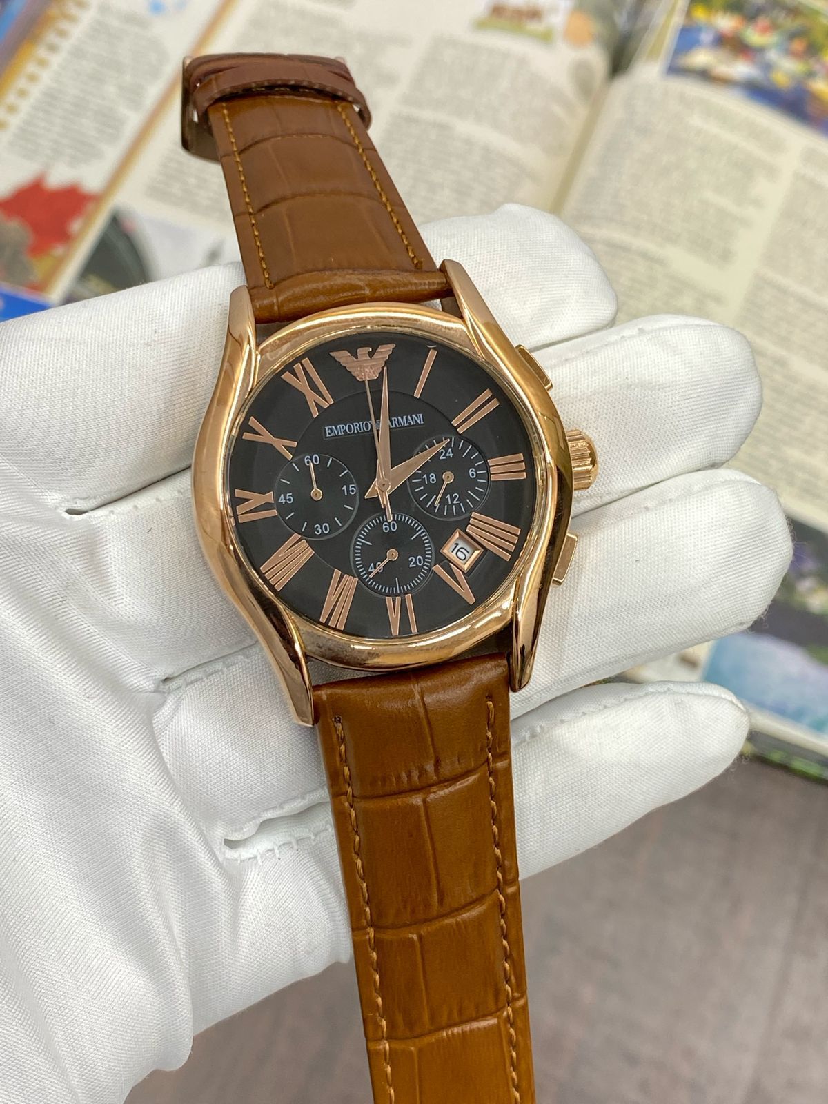 Mra Brown Strap Black Dial Men Watch 901784