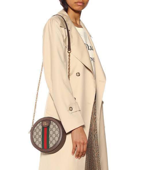 Cug Brown Colour Green Red Strip Round Shape Ladies Sling 95012
