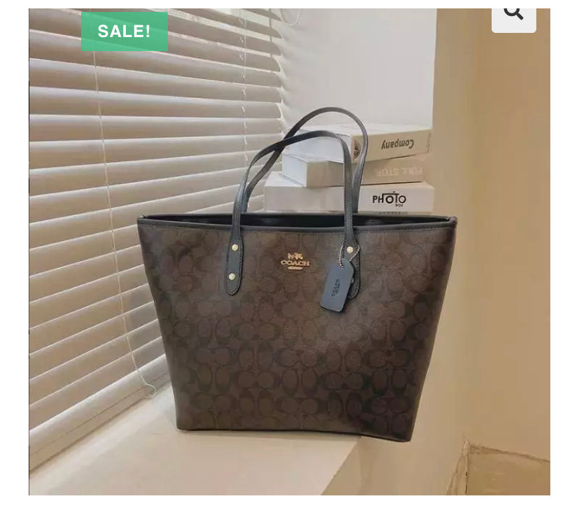 AOC Brown Colour With Monogram Print Ladies Tote Bag 55398