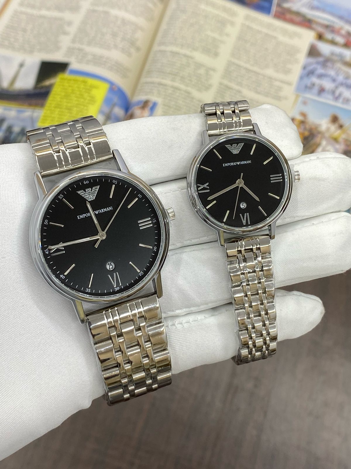Mra Silver Chain Black Dial Ladies Watch 901845