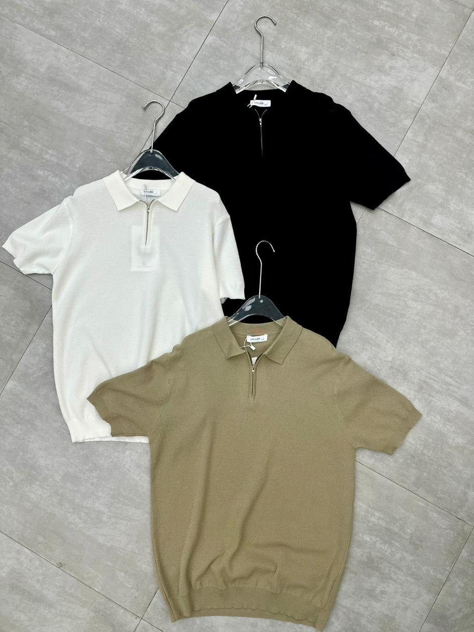 Simple Khaki Colour With Plain Design Premium Quality Collar Tshirt E75009
