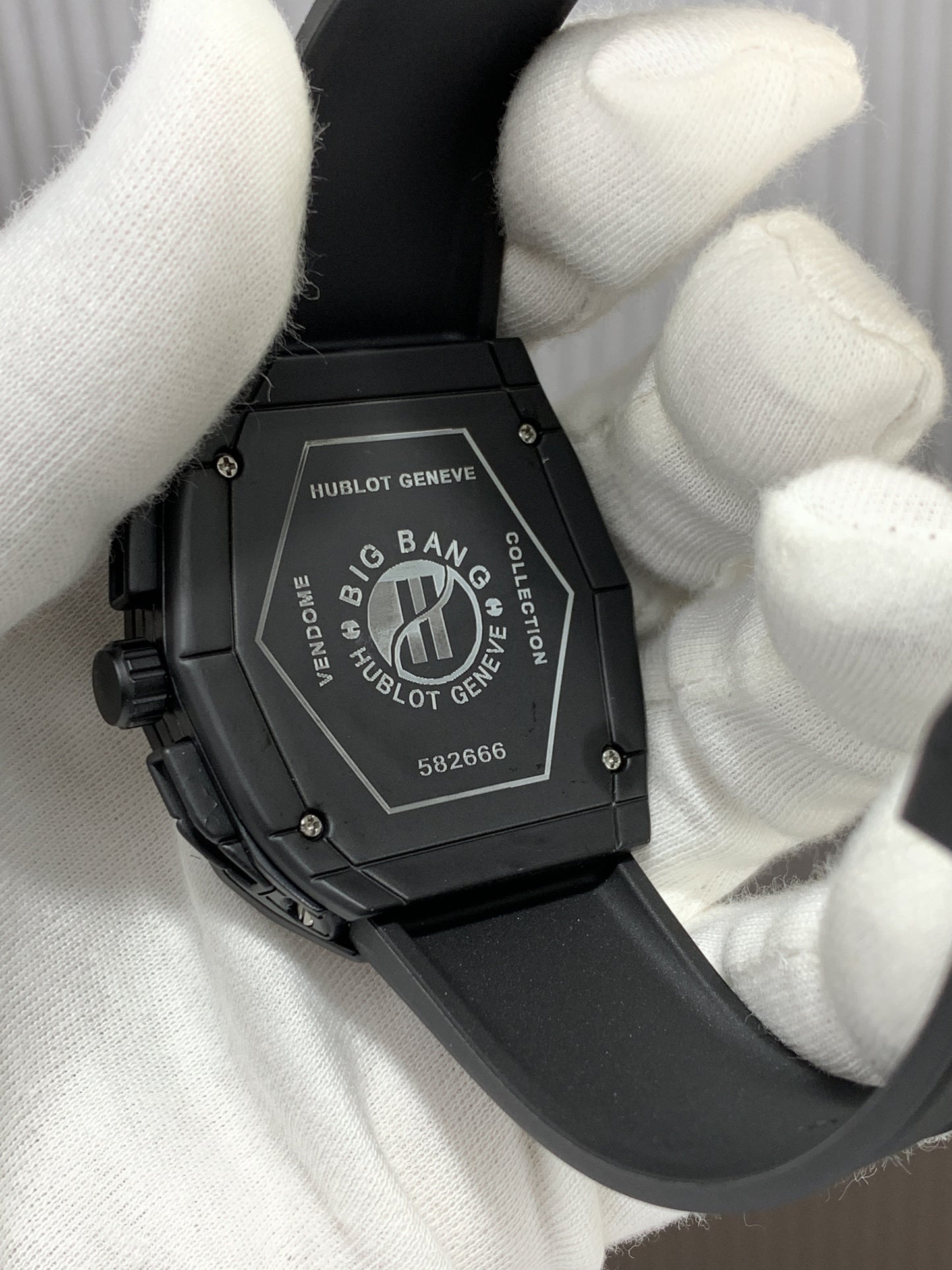 Buh Black Strap Black Silver Dial Men Watch 901533