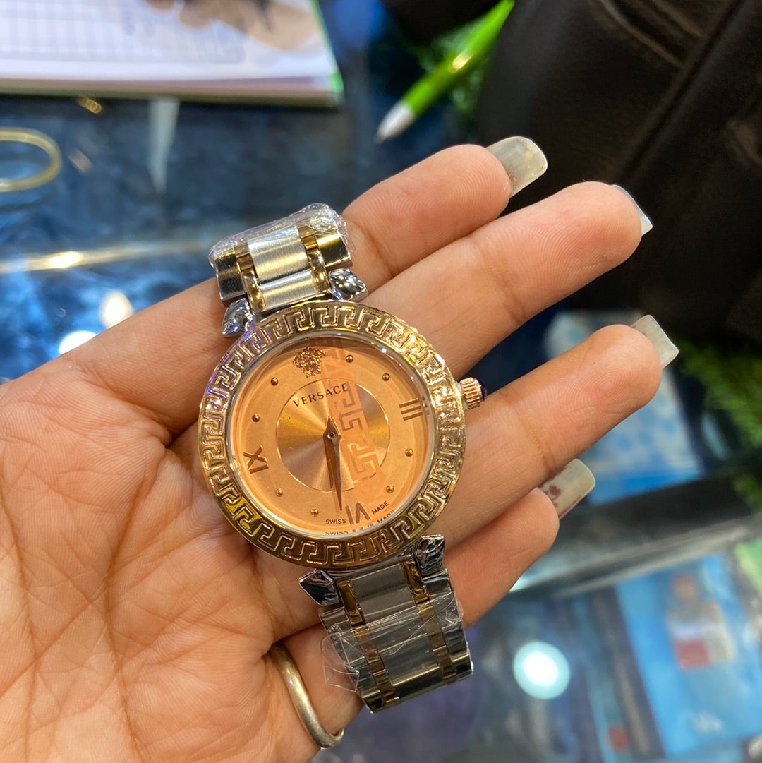 Rev Silver Copper Chain Orange Dial Ladies watch 401834