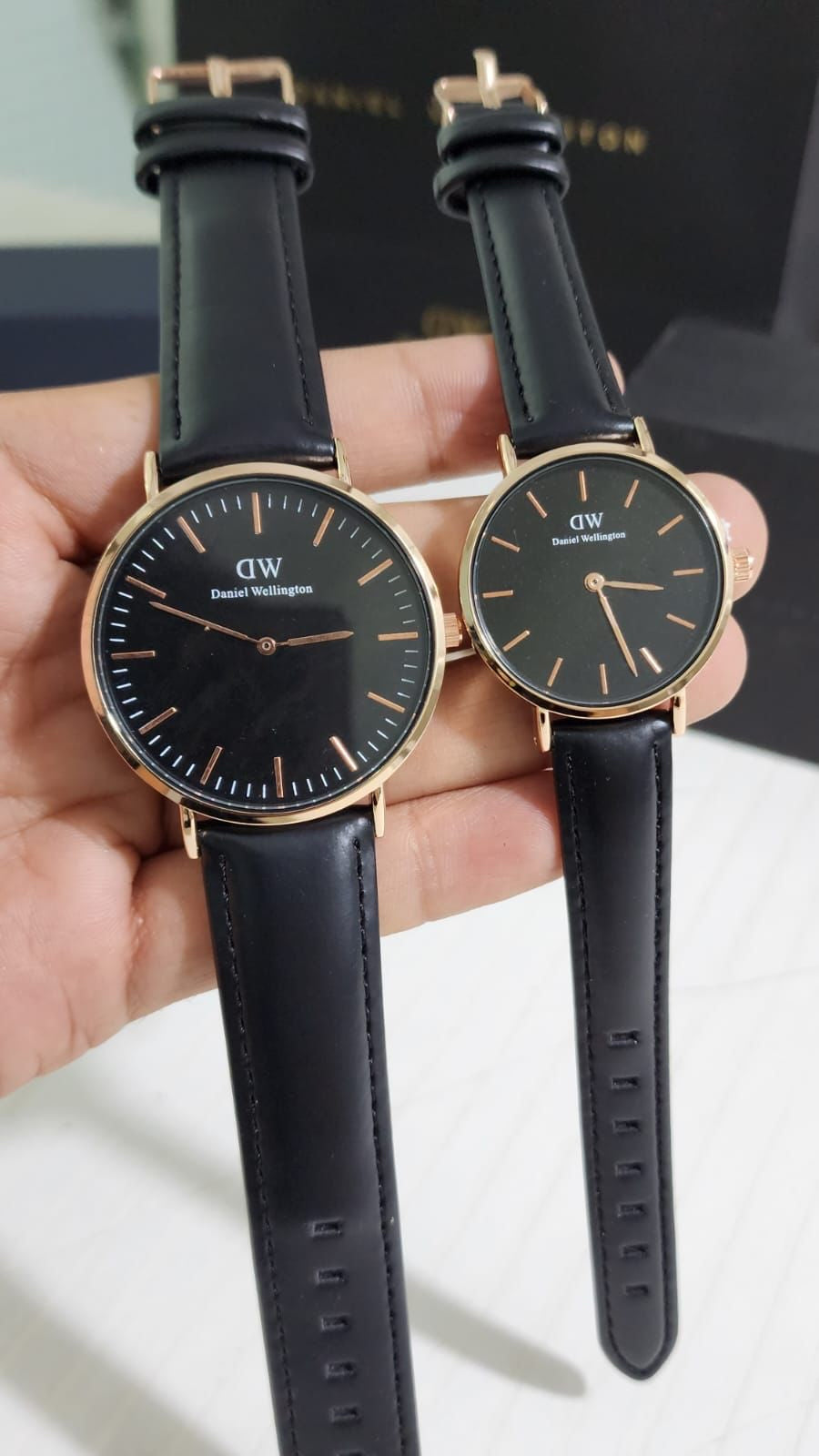 Wd Black Strap Black Dial Copper Ring Men Watch 901403
