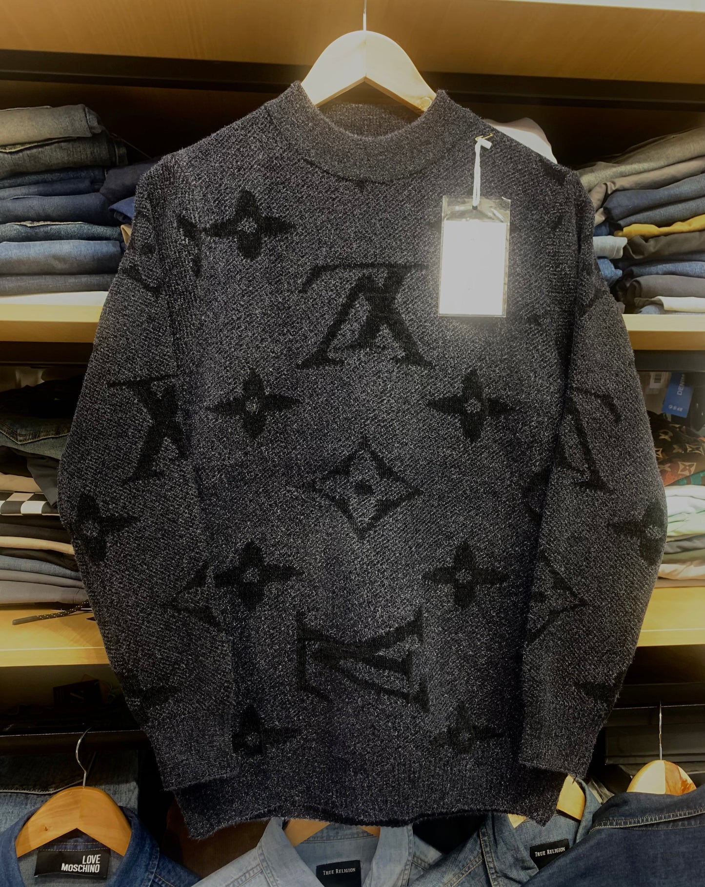 UOL VL Black Colour With Monogram Premium Quality Sweater 9161
