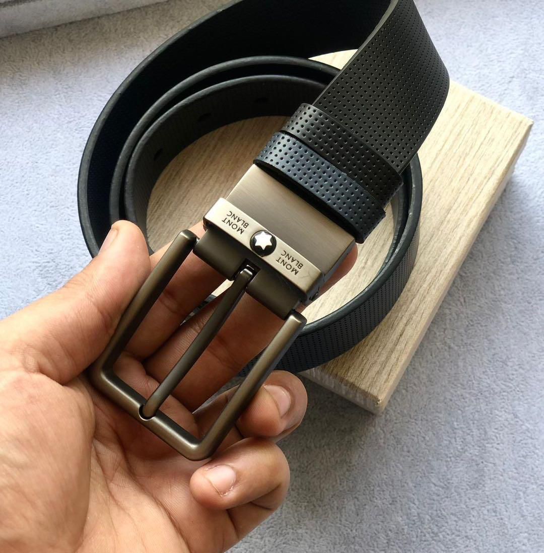 Nom Black Belt Grey Buckle With Brand Box Men Belt 20509