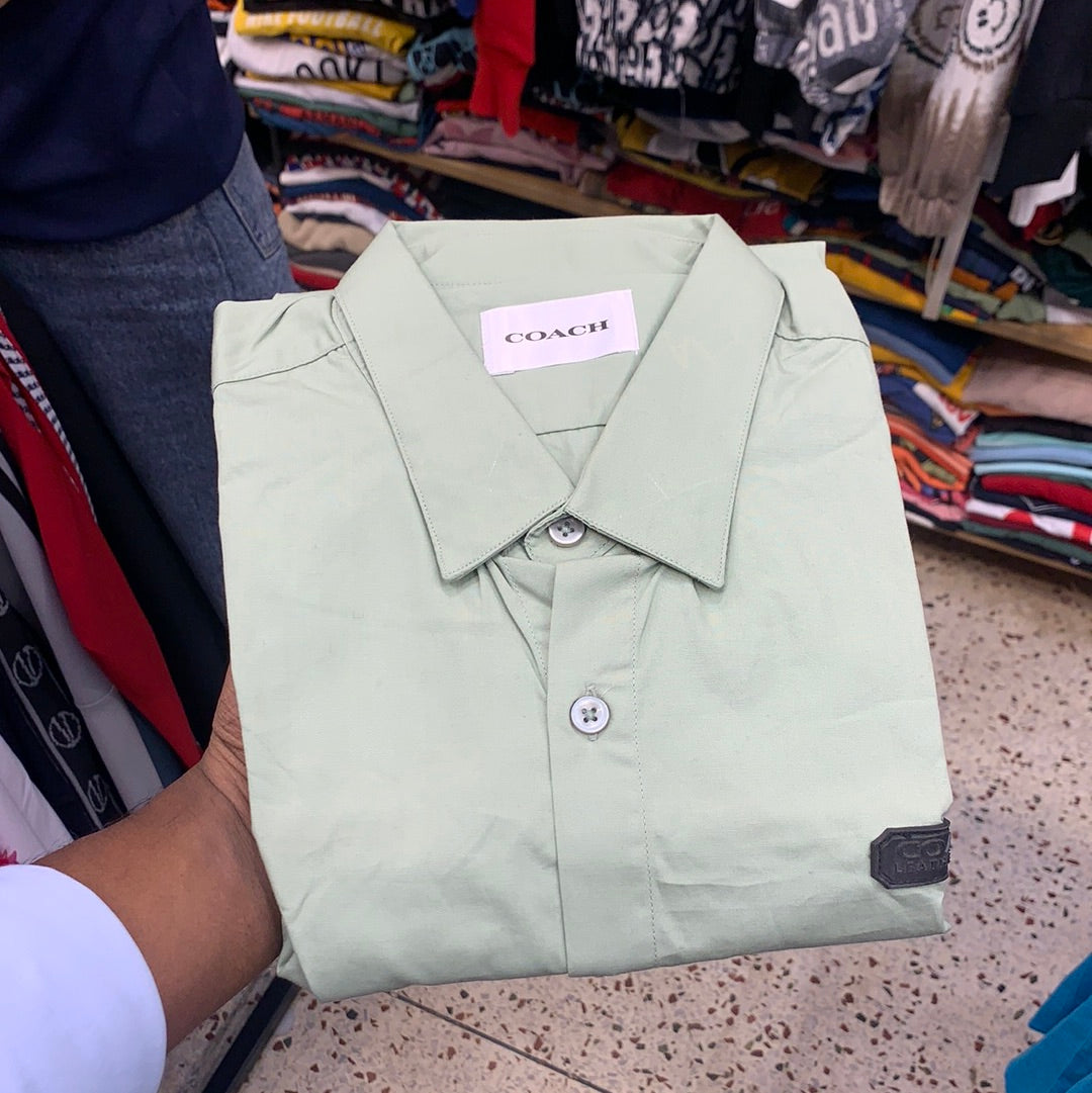 AOC Green Colour With Logo Design Full Sleeve Shirt 78506