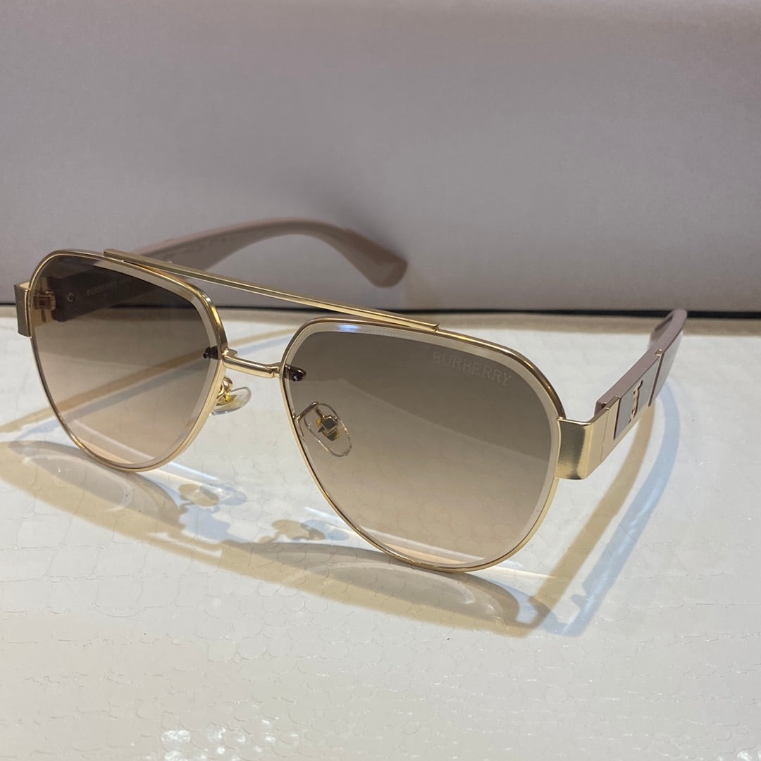 Rub Gold Matte Frame Brown Pink Shade Unisex Sunglasses 22379 60 14 142