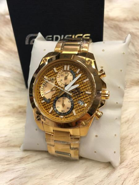IDE Gold Chain Gold Ring Gold Dial Men's Watch 987953