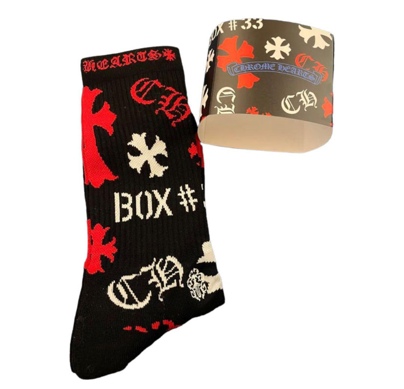 RHC Black Red White Colour Imported Unisex Socks 987729