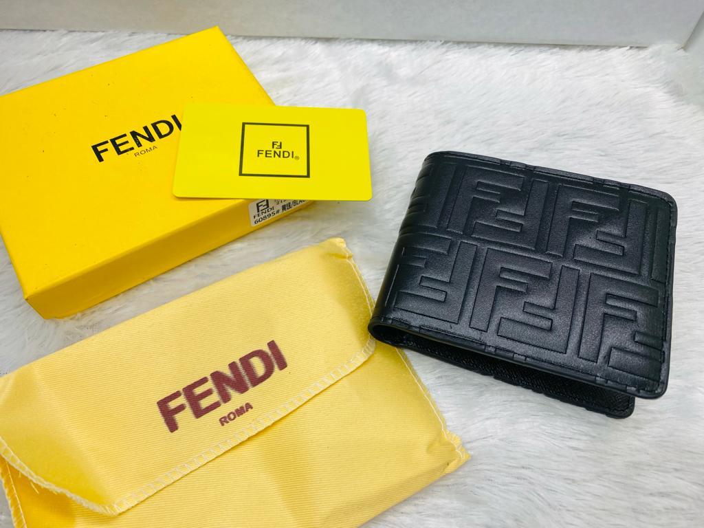FEN NEF Branded Luxury Italian Leather Black Colour Wallet 86315