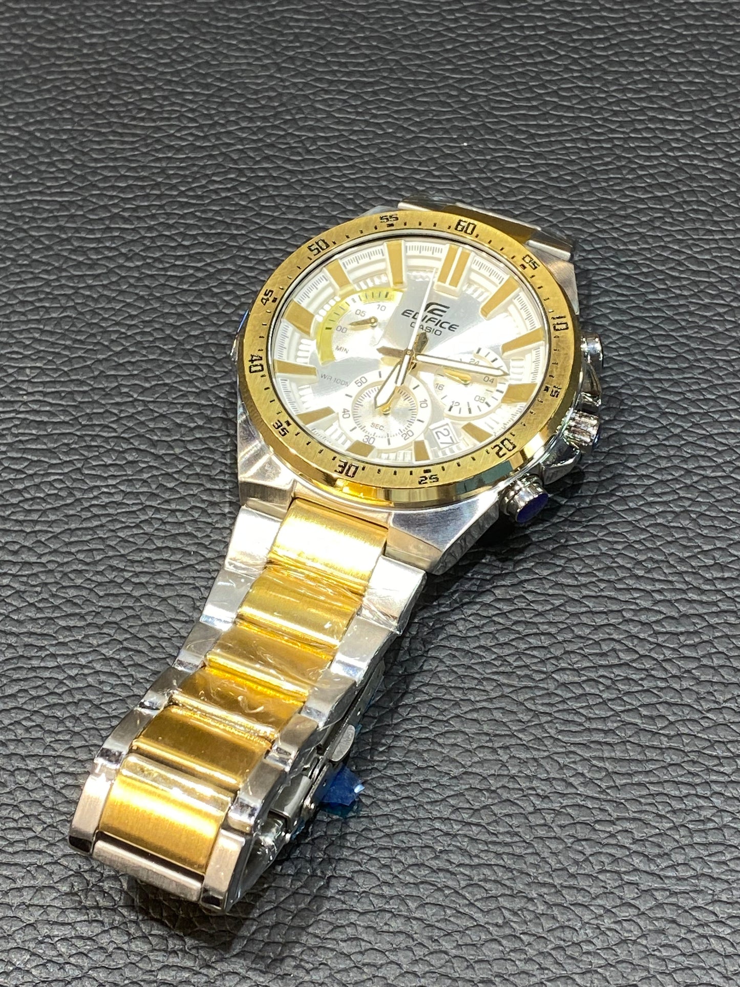 IDE Silver Gold Chain Gold Ring White Dial Men's Watch 987940