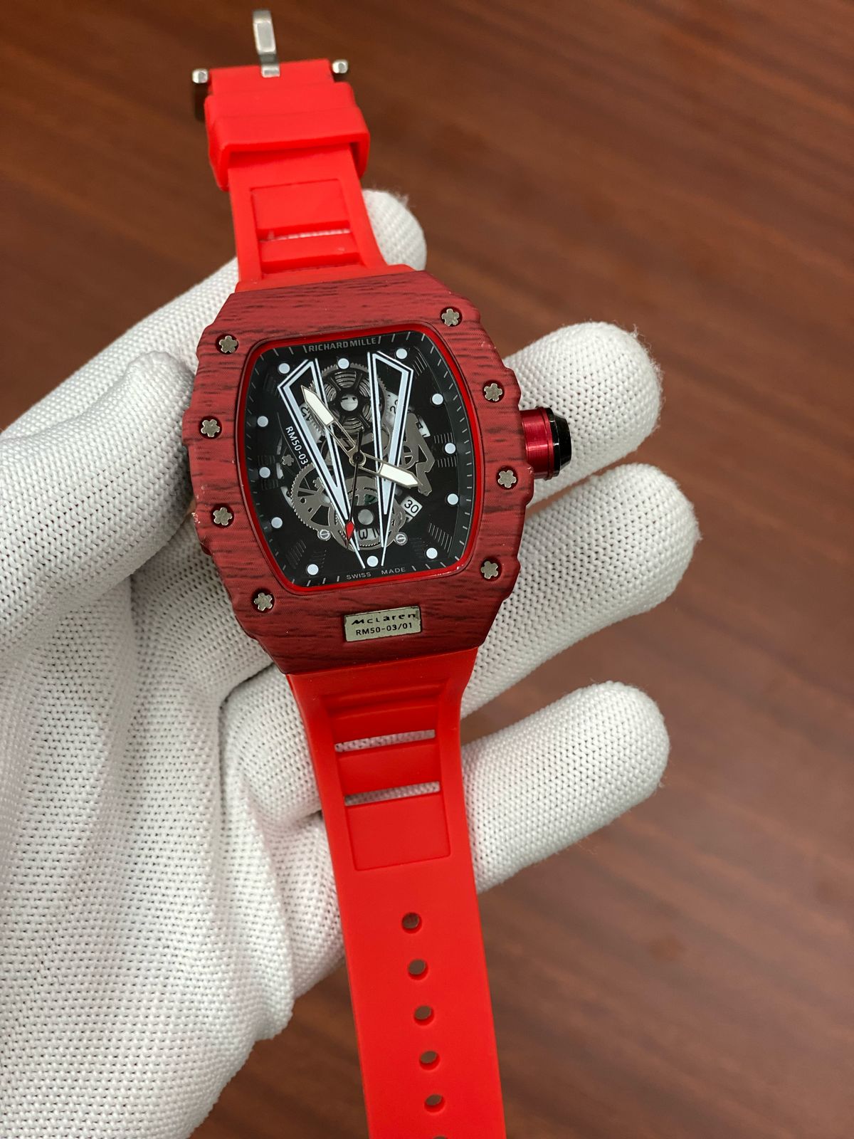CIR Red Silicone Strap Black Dial Men’s Watch 987806