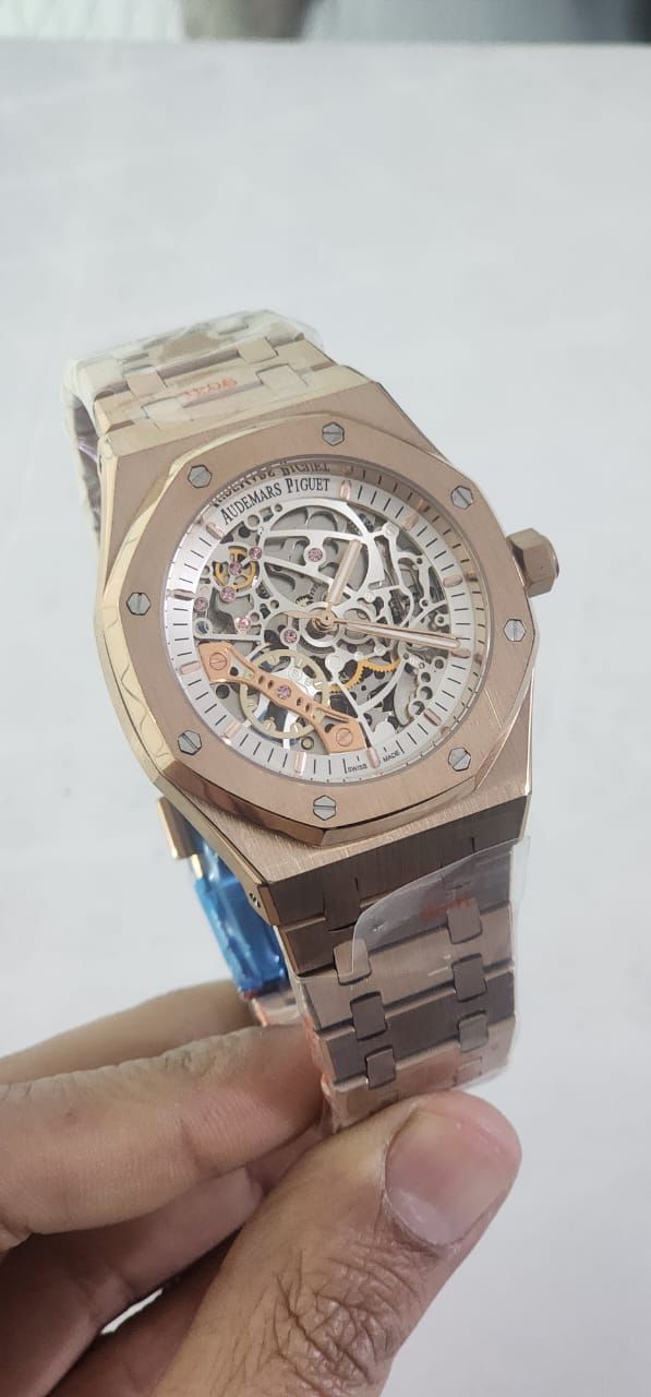 Dua Copper Colour White Dial Automatic Men Watch 901665