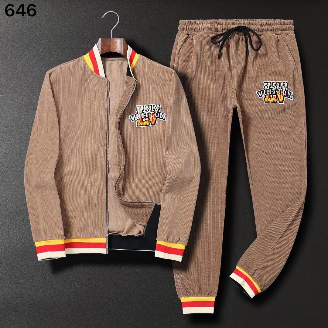 VL UOL Brown Colour With Front VL Embroidery Cotrise Premium Quality Tracksuit 200787