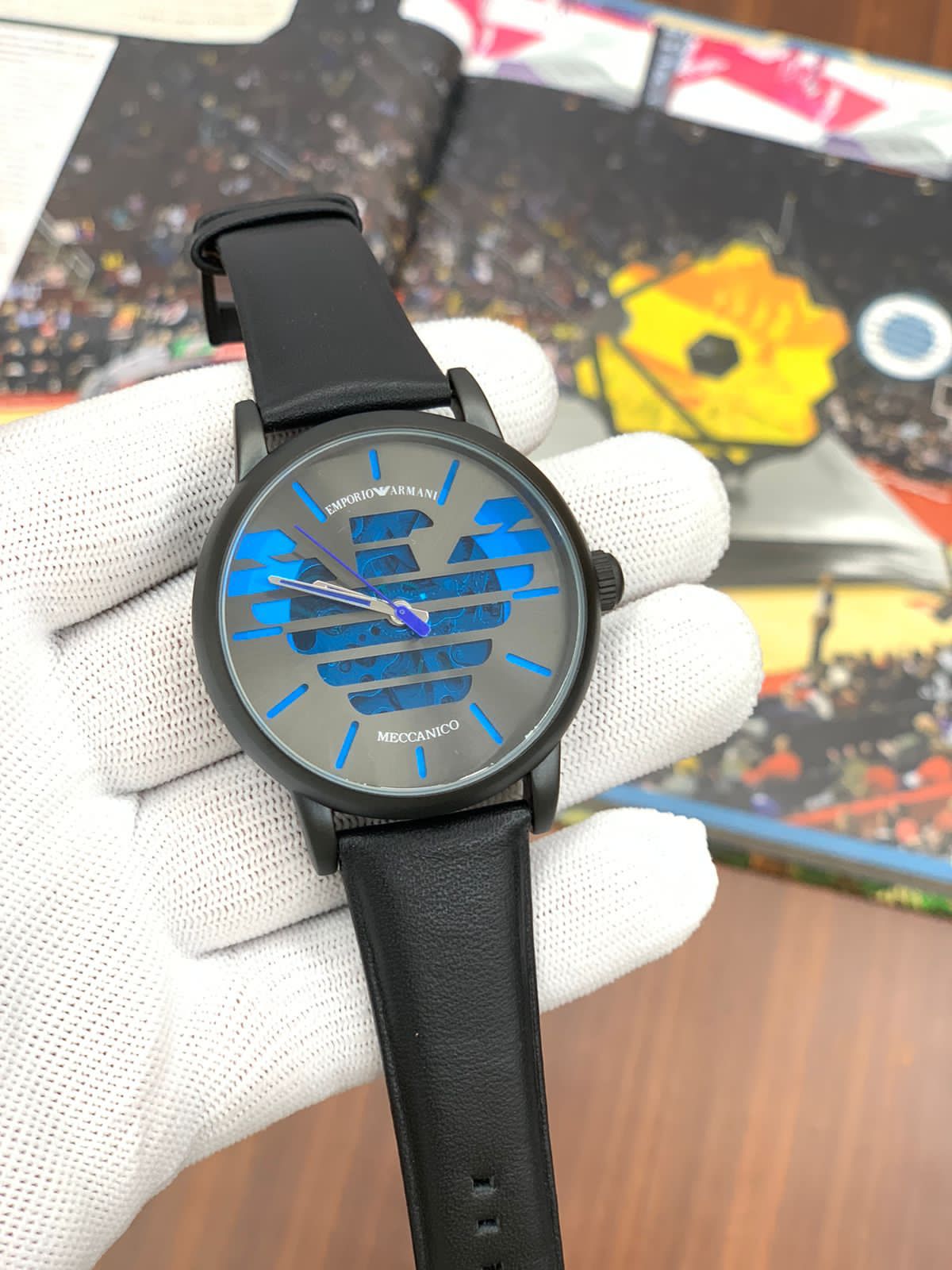 MRA Black Strap Grey Blue dial Automatic Men’s Watch 901652