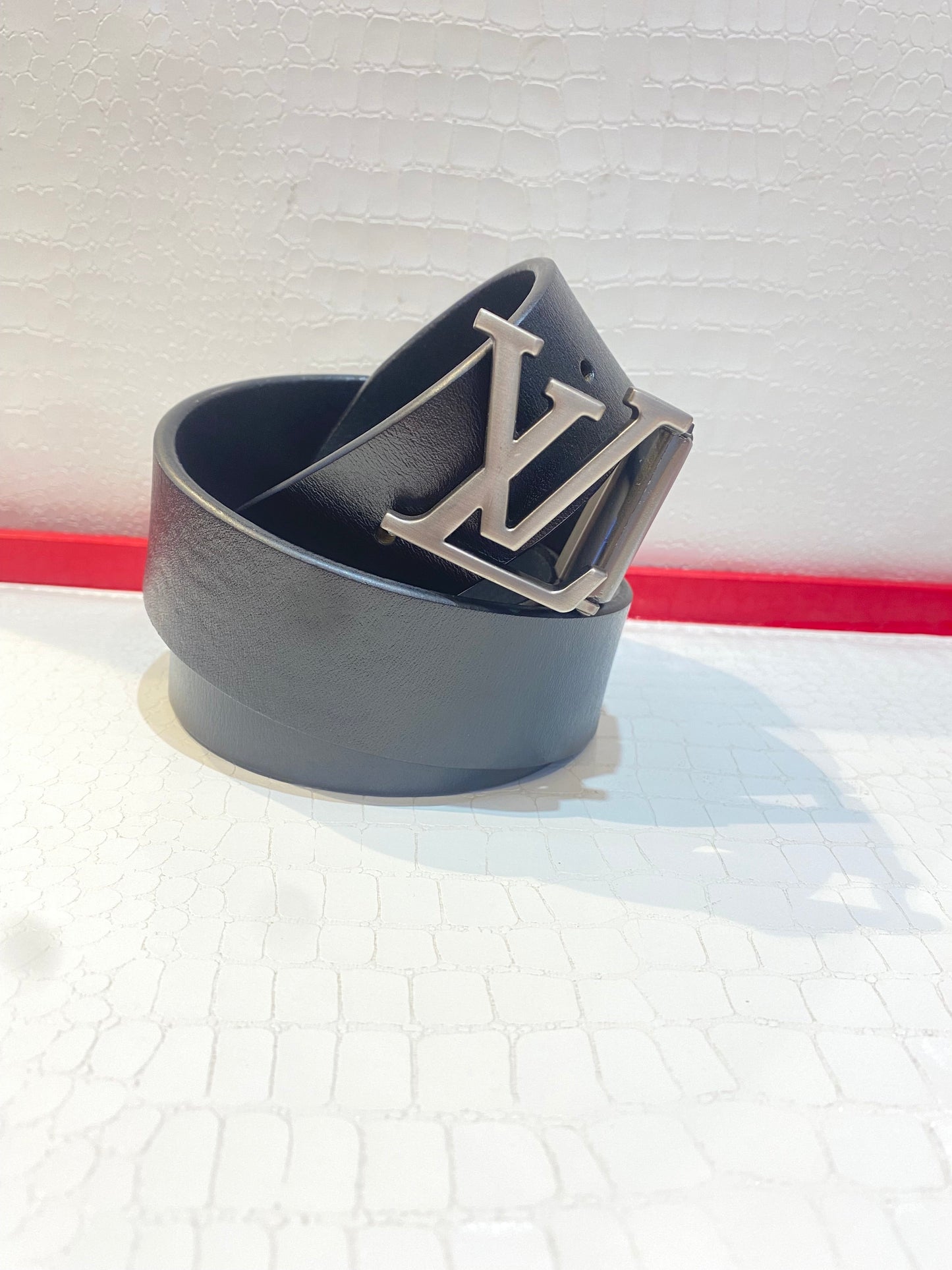 UOL Silver Black Buckle Black Colour Double Side Belt 987424