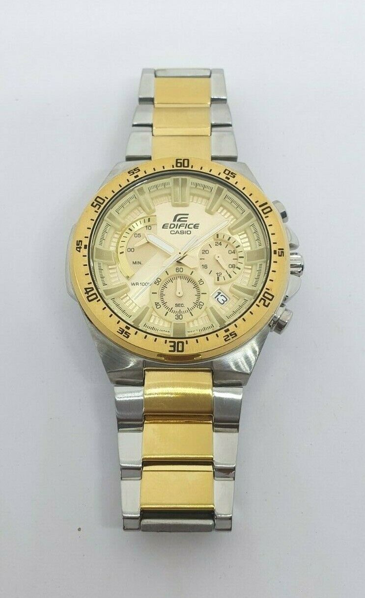 IDE Silver Gold Chain Gold Ring Gold Dial Men's Watch 987943