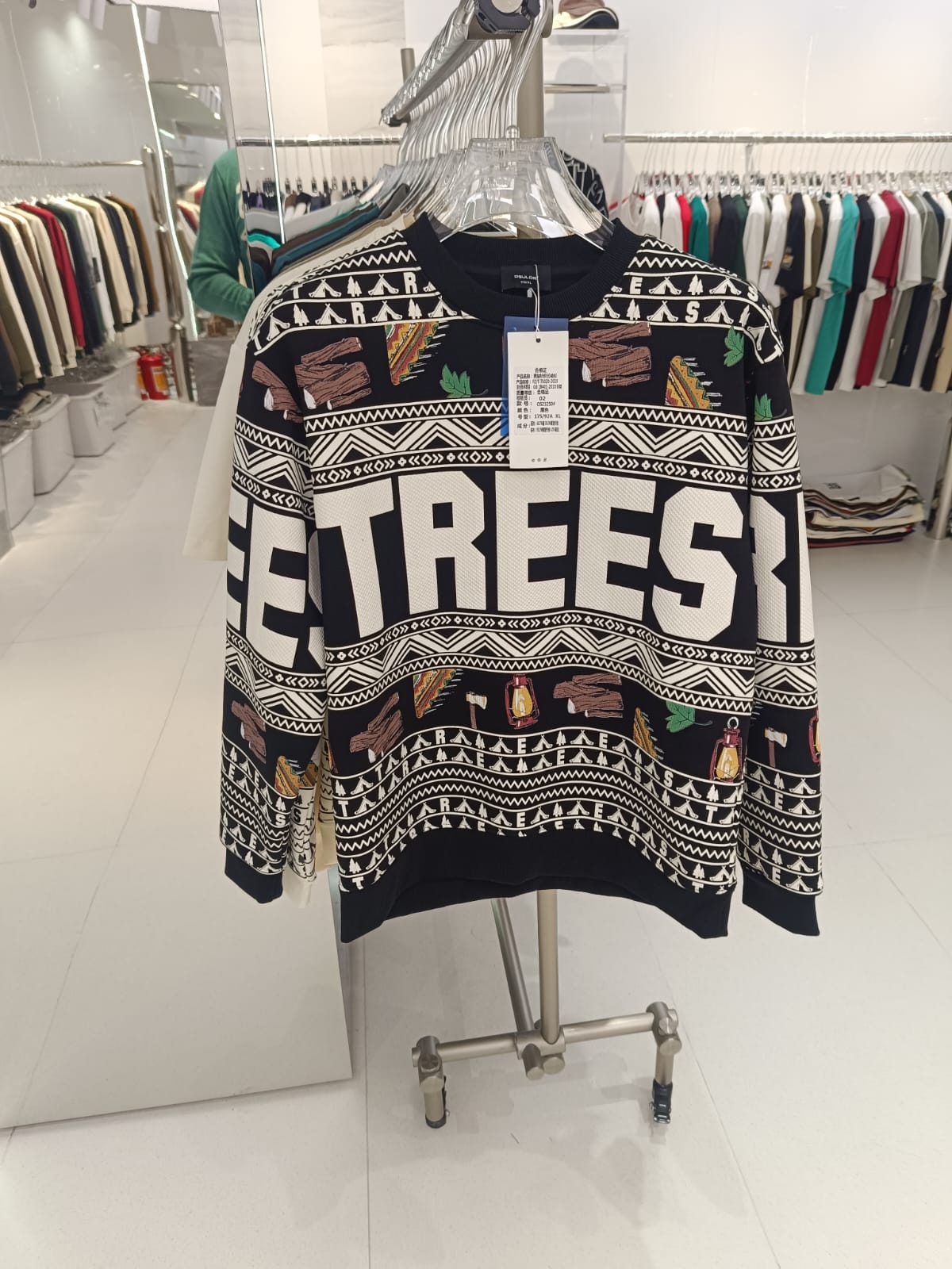 Trees Black Colour With Front and Back Print Full Sleeve Premium Quality Sweatshirt 23250