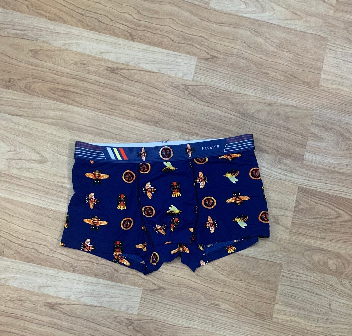 Fashion Navy Blue Multiple Colour Bee Printed Men’s Underwear 64105