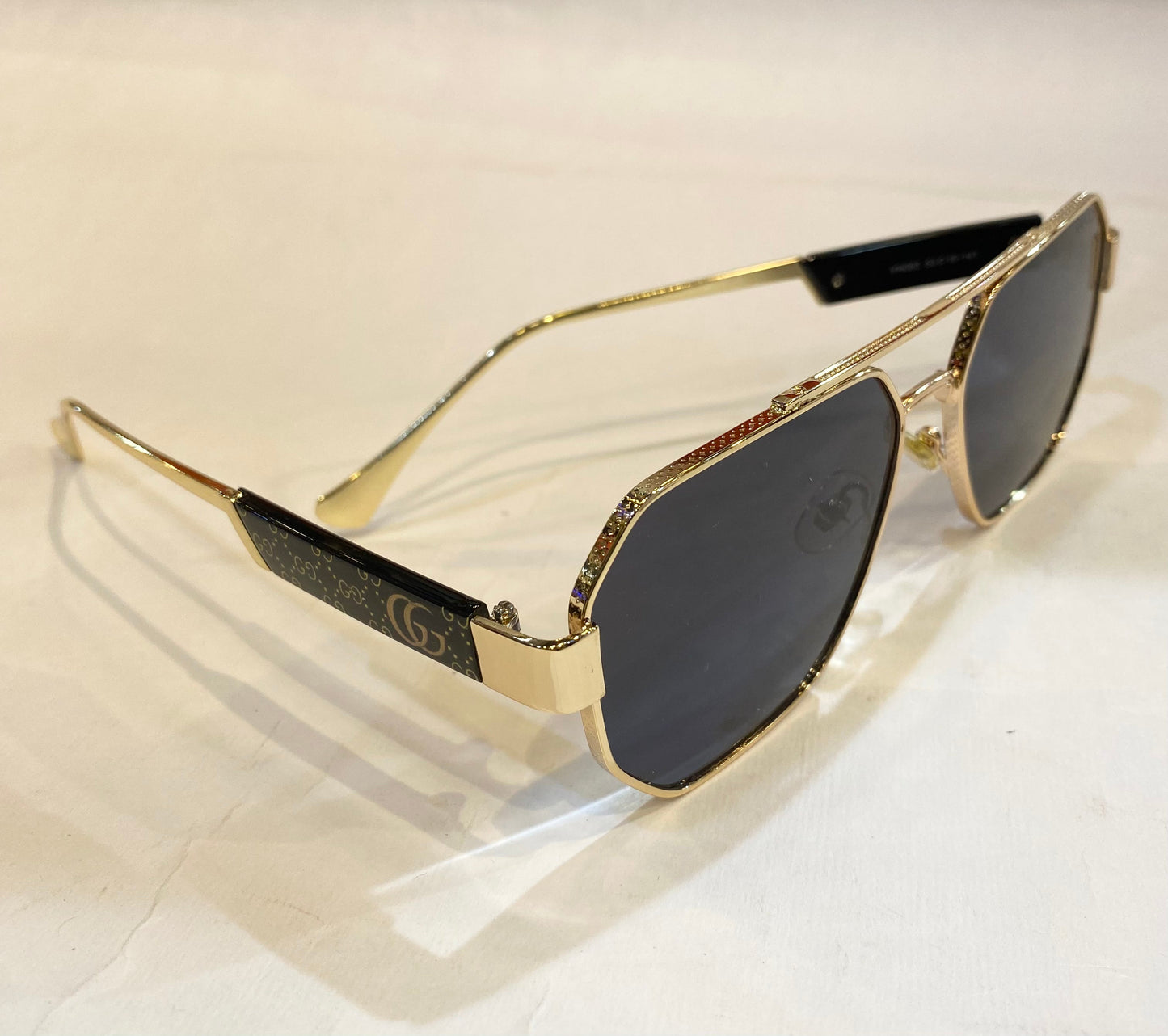 CUG Golden Frame Black Shade Sunglass YH063 53 16-141