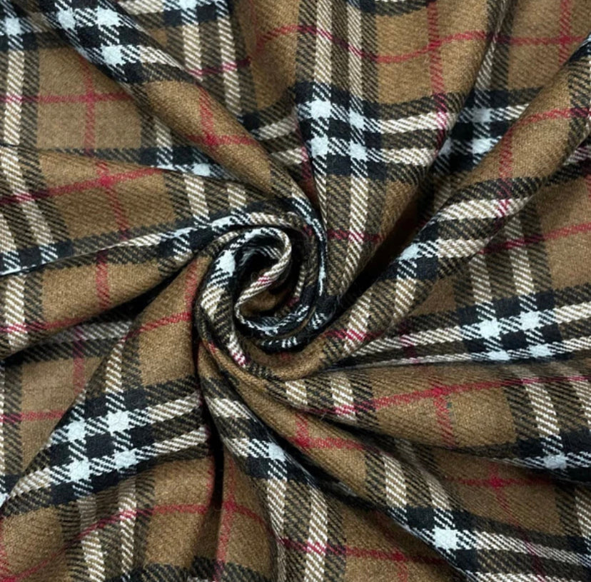 RUB Stole Scarf Black Brown Colour Check Print 981018