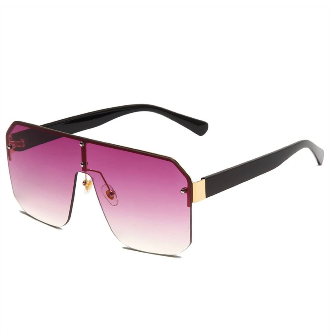 CUG Gold Black Frame Pink Shade Unisex Sunglass 2210 142 0-145