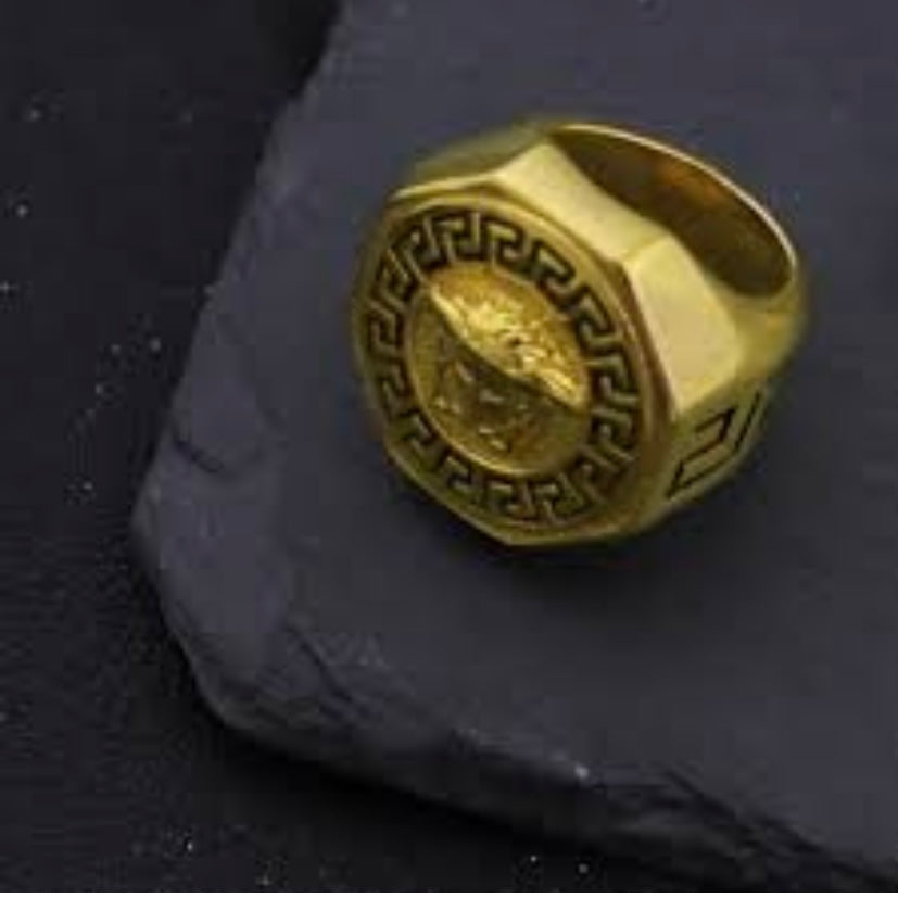 Gold Black Color Stainless Steel Premium Quality Men’s Ring 50323
