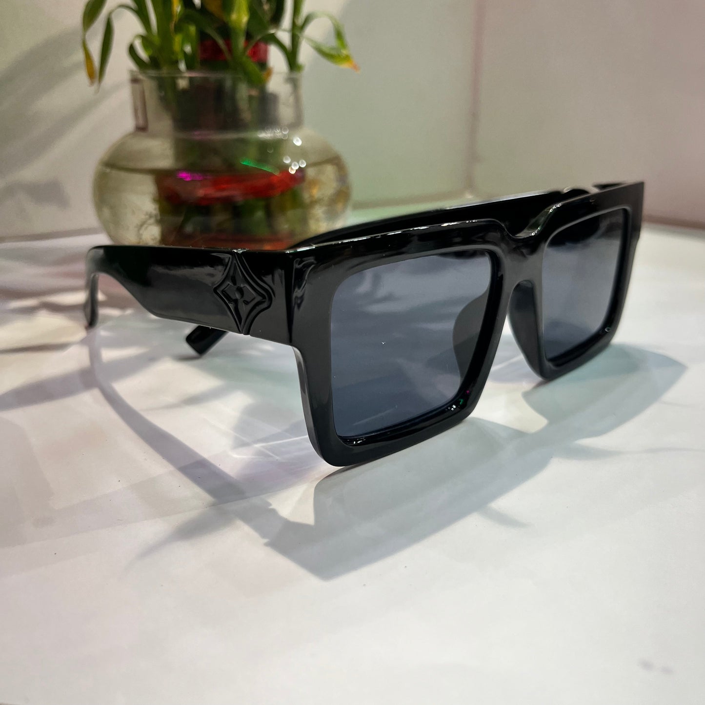 Uol Black Frame Black Shade Heavy Quality Sunglass Z21965816141