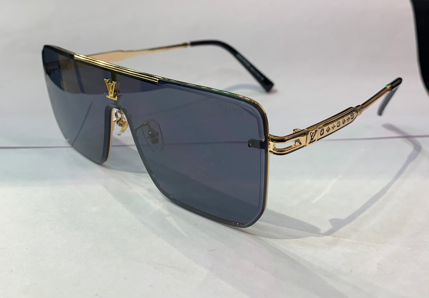 UOL LOU Gold Frame Black Shade Unisex Sunglass 22297 60 14 140