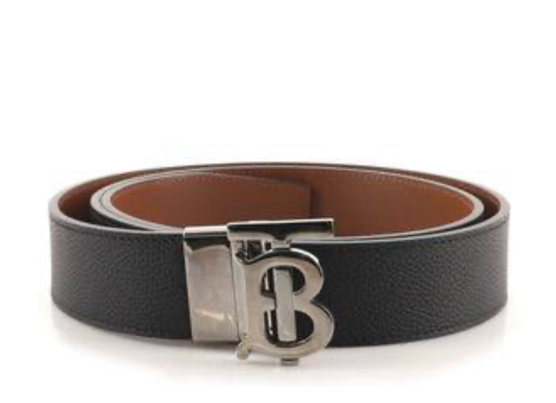 RUB Black Silver Buckle Black Leather Ladies Belt 87457