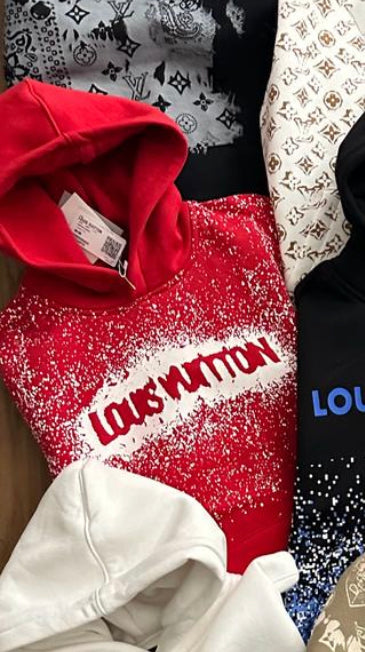 VL UOL Red Colour With VL White Monogram Print Premium Quality Hoddie 55472