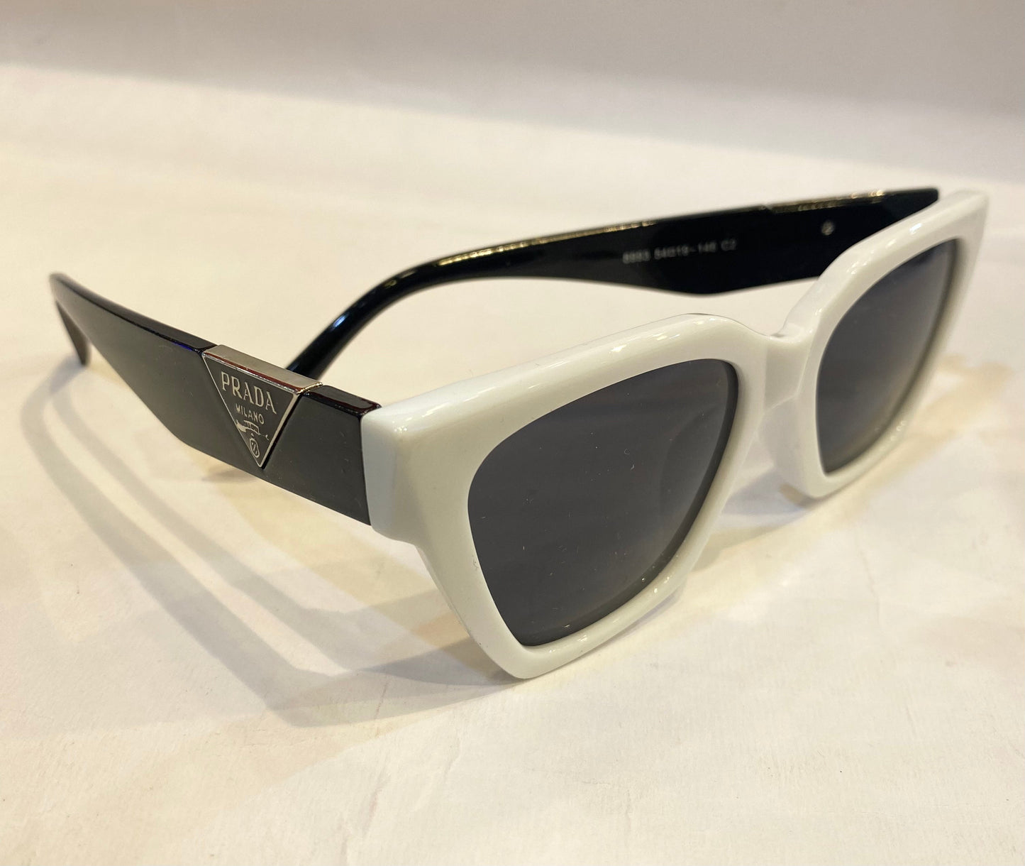 ARP White Frame Black Stick Black Shade Sunglass 8993 54 19-146 C2