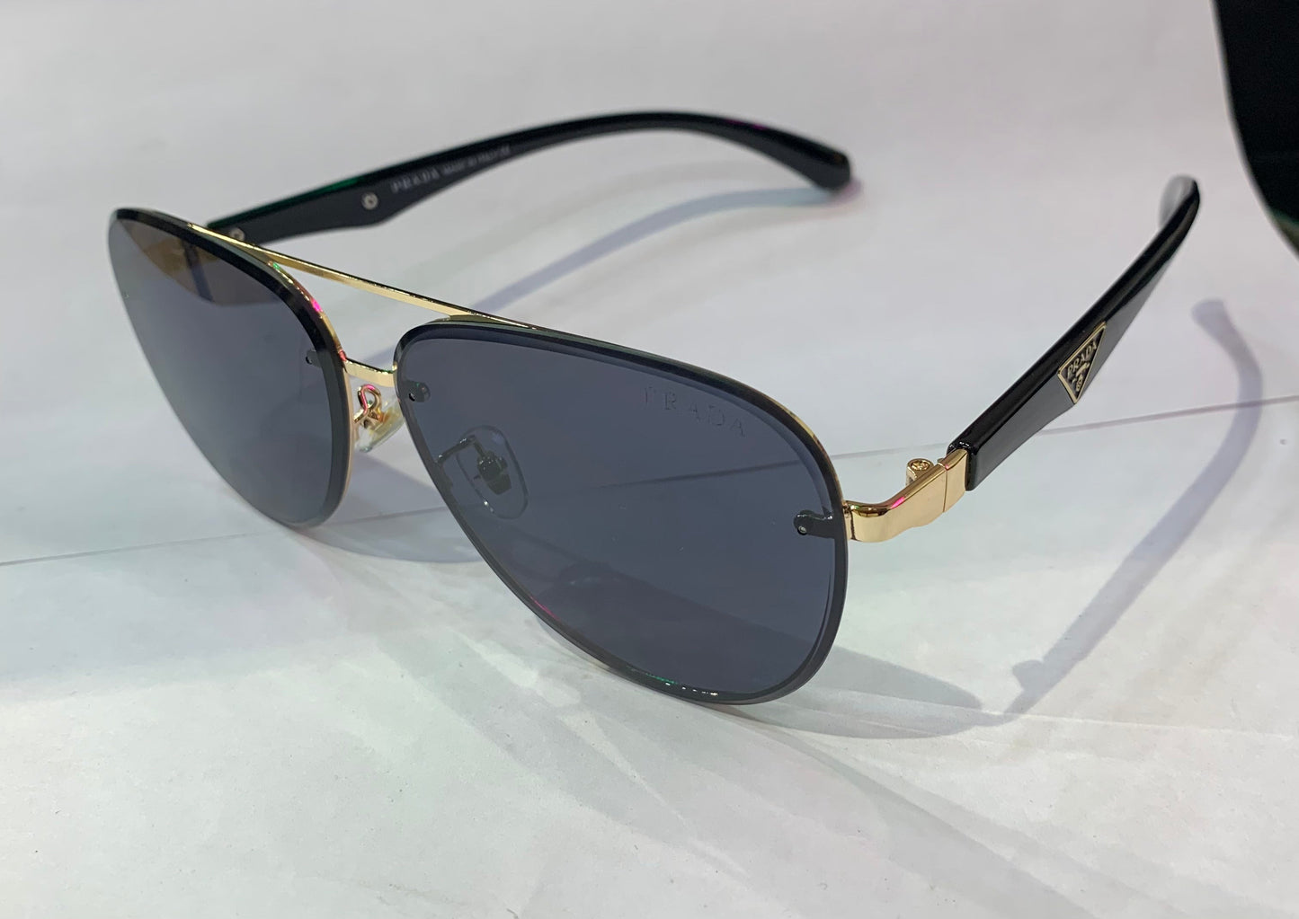 ARP PRA Gold Black Frame Black Shade Unisex Sunglass 23081 61 13 143