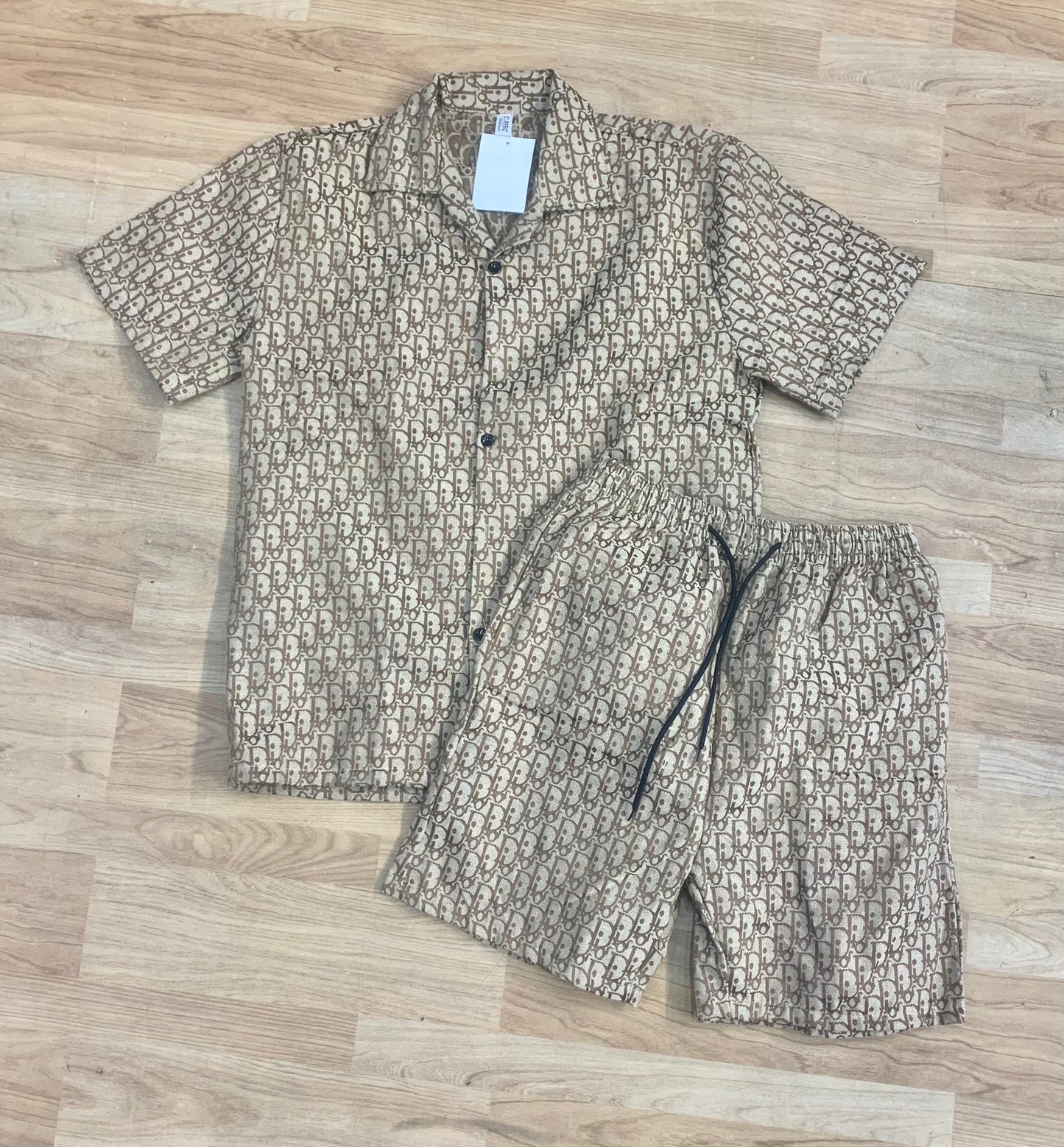 OID Brown Colour With Monogram Embroidery Premium Quality Coord set 6252