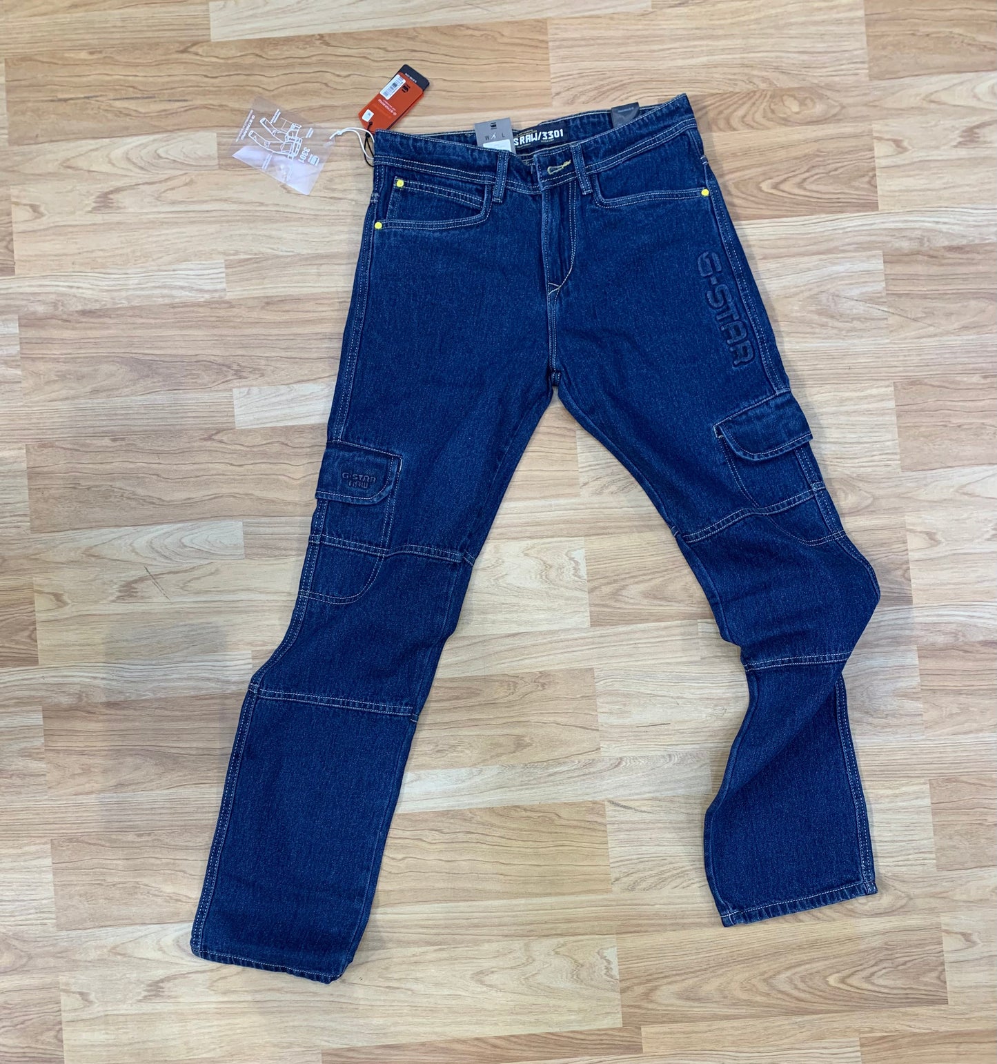 TSG Star Faded Navy Blue Color With Multiple Pocket Style Cargo Pants 3302