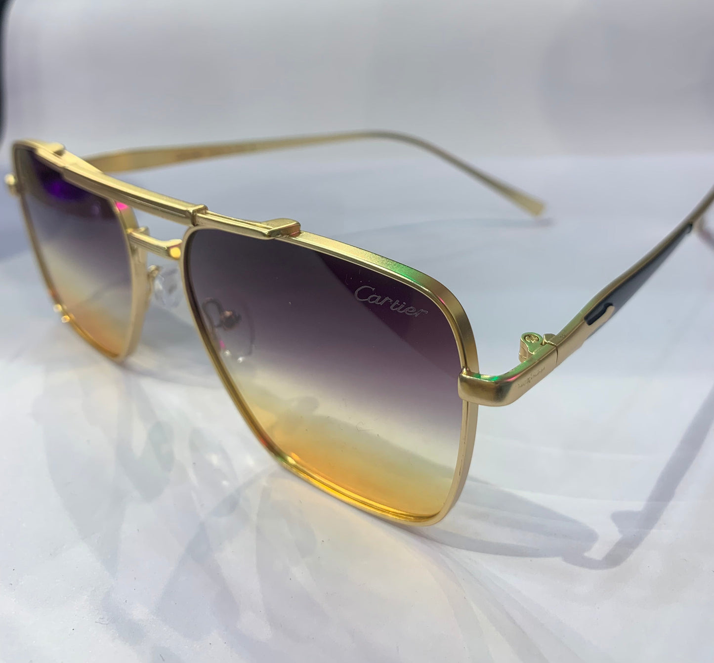 RAC Golden Frame Black Yellow Shade Premium Quality Sunglasses SUN028
