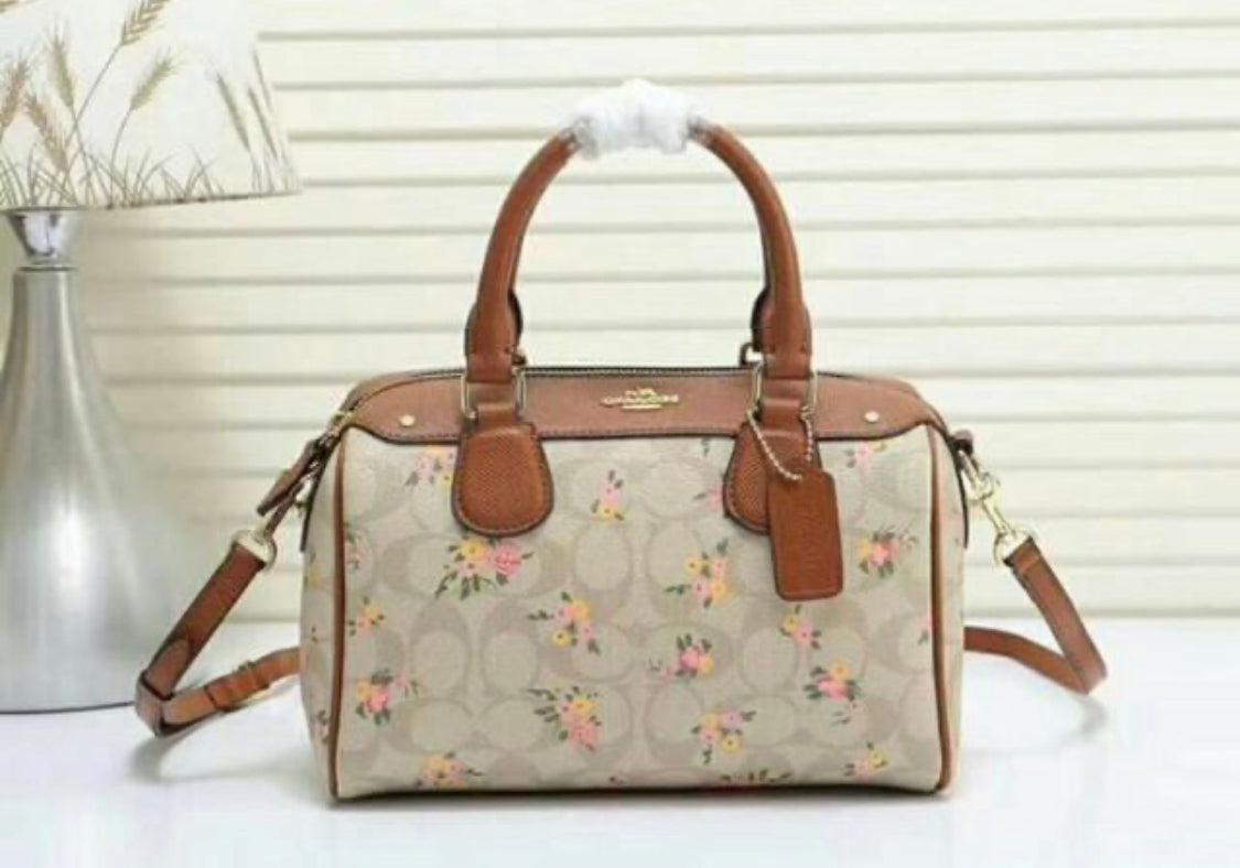 AOC Brown Tan Follow Print Ladies Sling Bag 8301