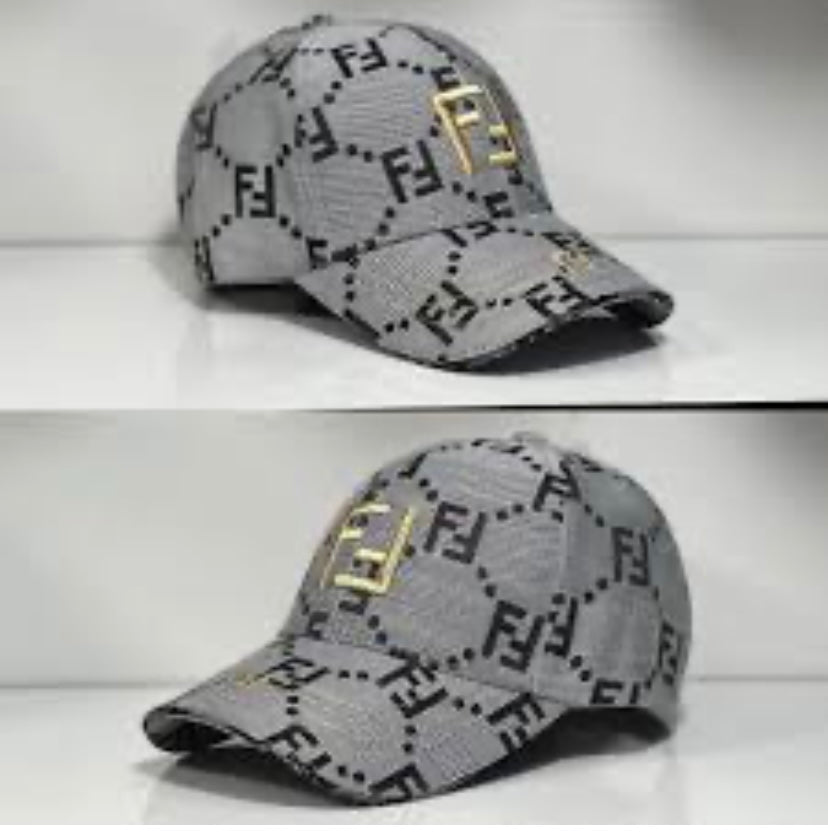 NEF FEN Gray Black Colour Golden Embroidery Imported Cap 987356